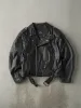 Vintage 80s Black Sears Leather Biker Jacket (L) sold by Rebalance Vintage