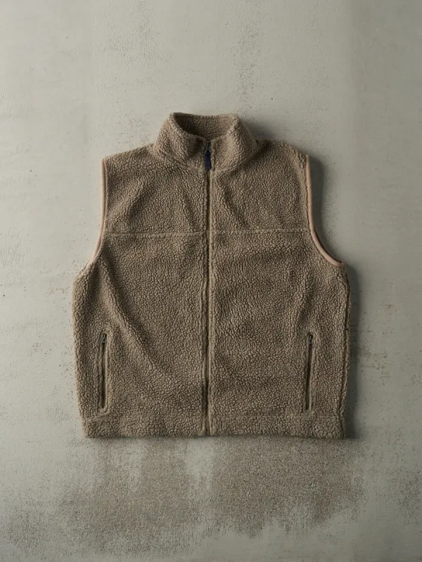 Vintage 90s Beige Gap Sherpa Fleece Vest (L) sold by Rebalance Vintage