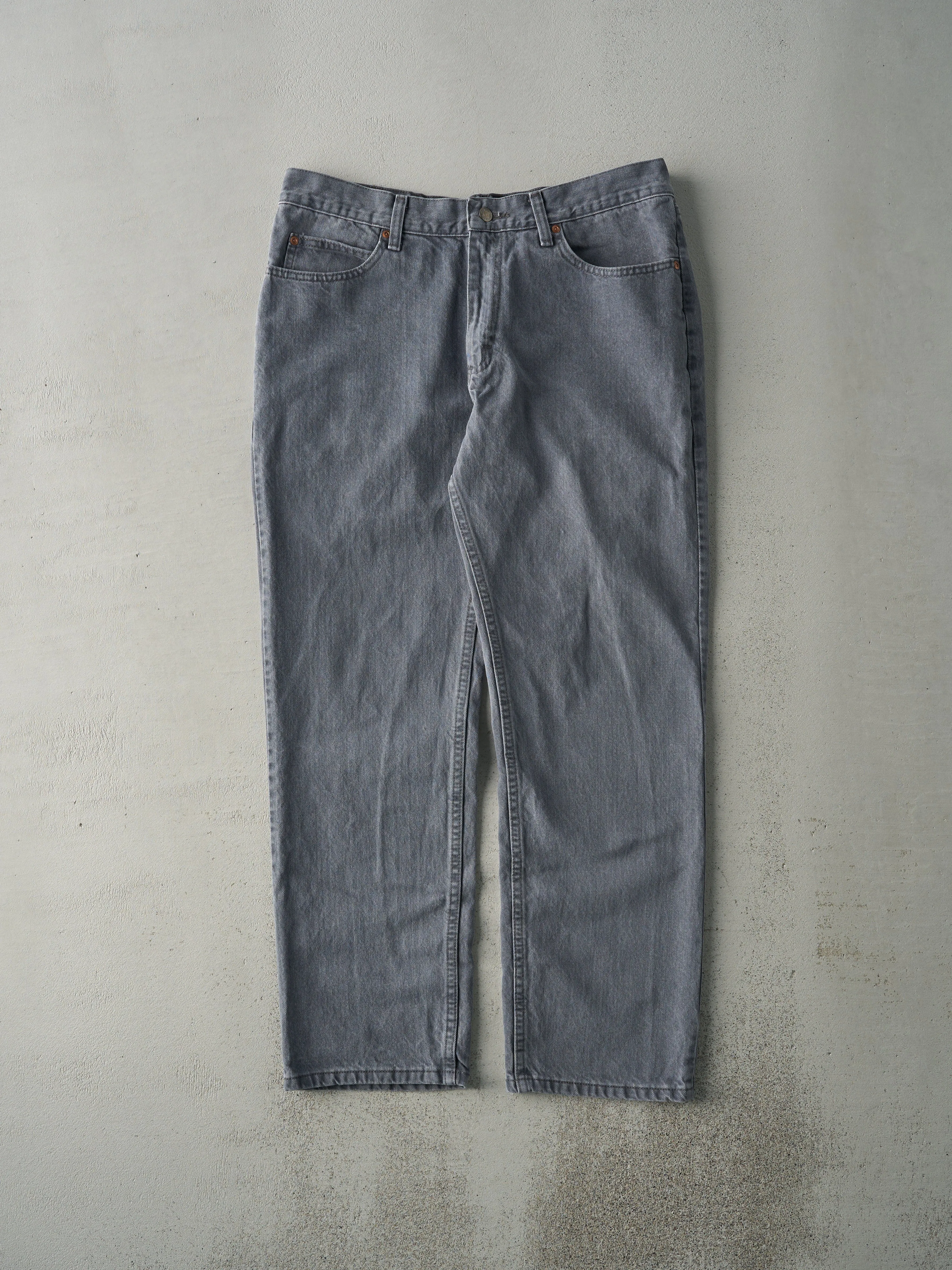 Vintage 90s Grey Lee Denim Pants (34x29) sold by Rebalance Vintage
