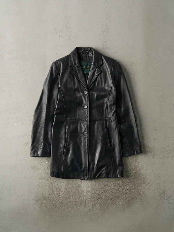 Vintage 90s Black Danier Leather Trench Coat (XS) sold by Rebalance Vintage