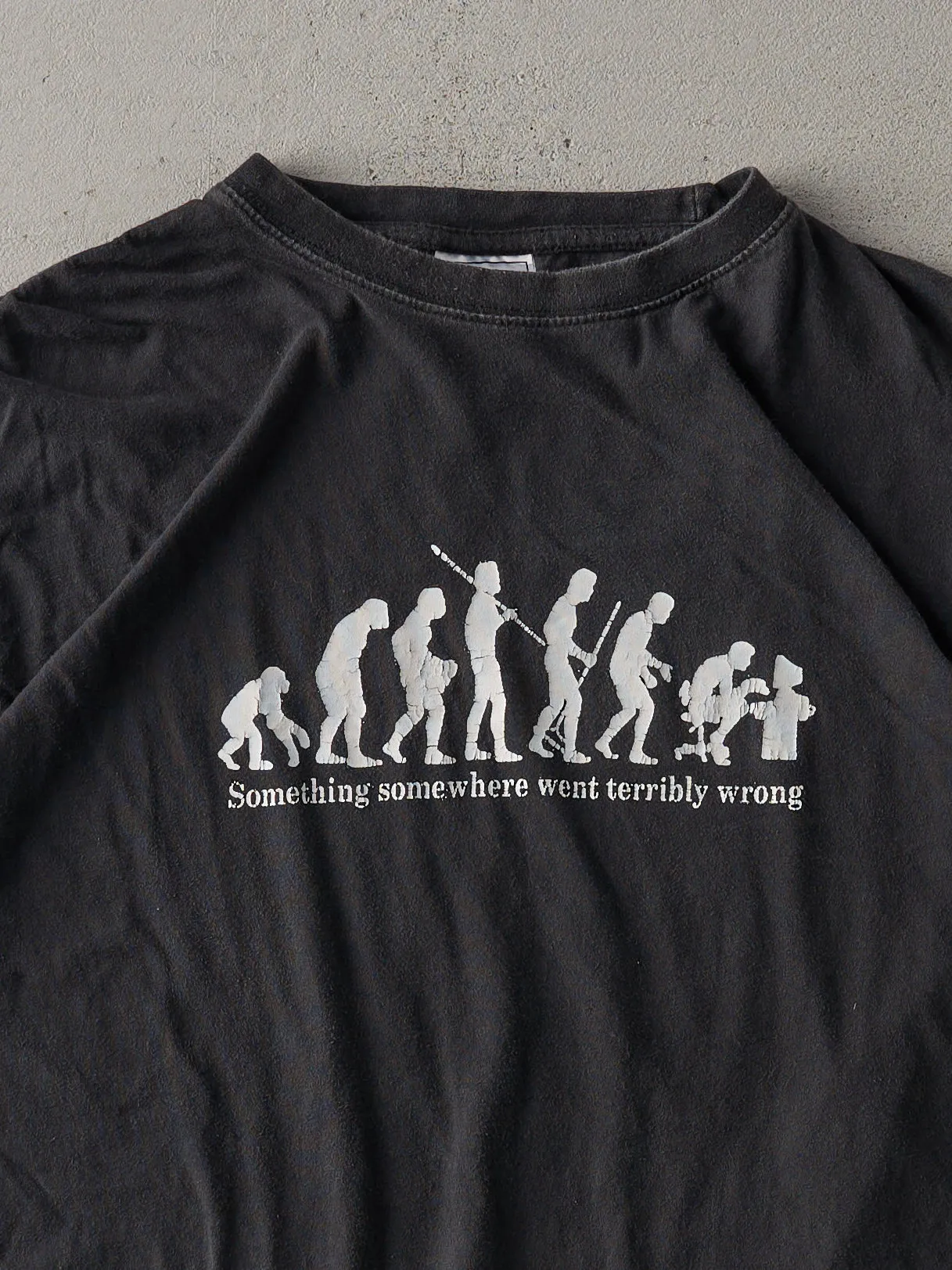 Vintage 90s Black "Something Somewhere Went Terribly Wrong" Tee (M/L) sold by Rebalance Vintage product image thumbnail 2