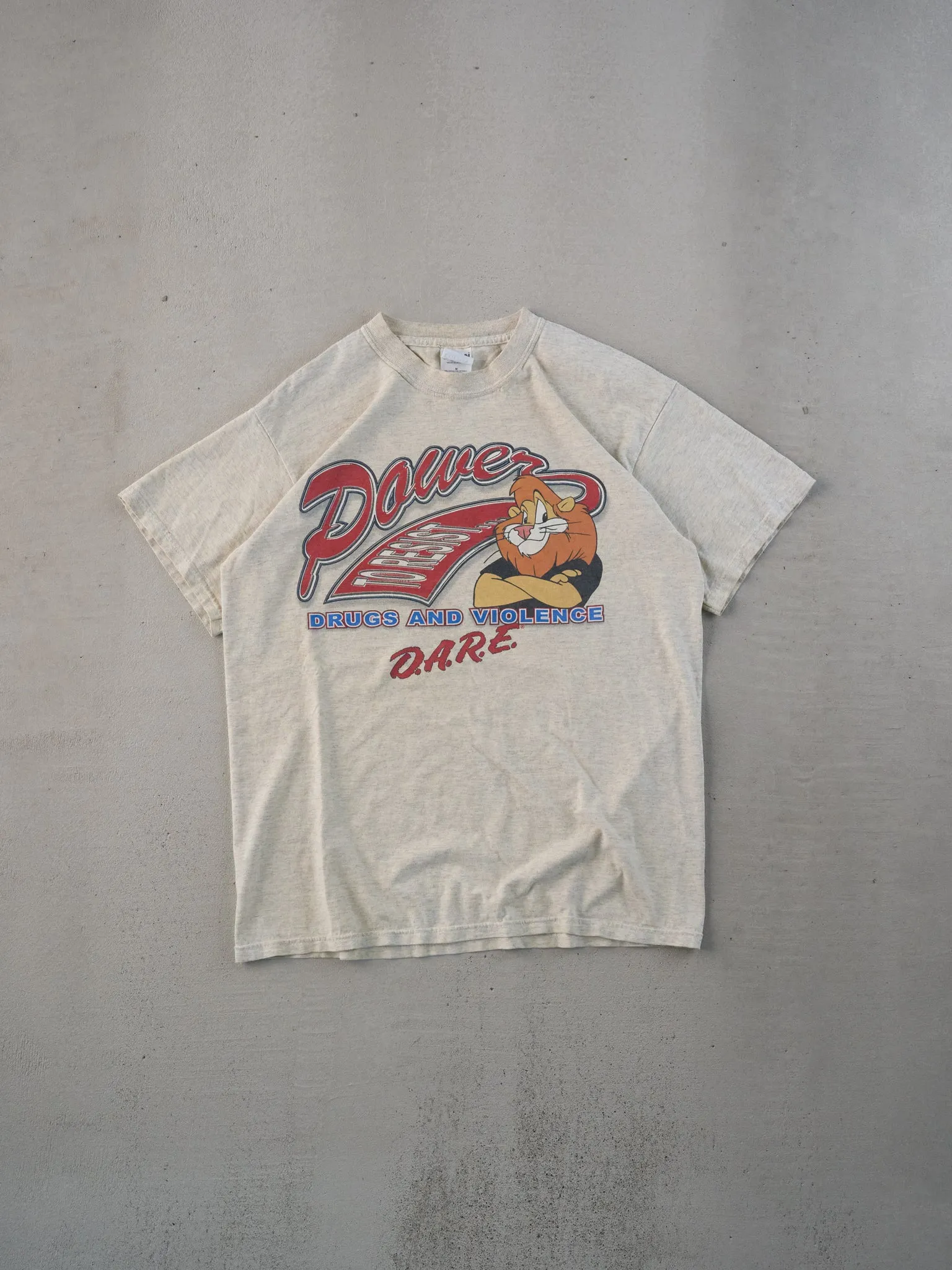 Vintage 90s Beige D.A.R.E Power to Resist Violence Graphic Tee sold by Rebalance Vintage
