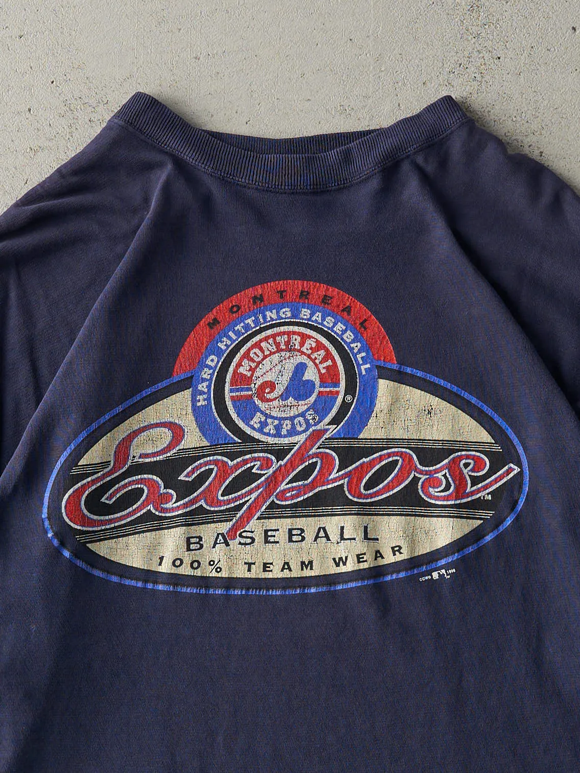 Vintage 96' Navy Blue Montreal Expos MLB Tee (XL) sold by Rebalance Vintage product image thumbnail 2