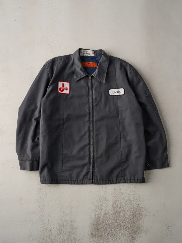 Vintage 70s Charcoal Grey Work Jacket (L) sold by Rebalance Vintage