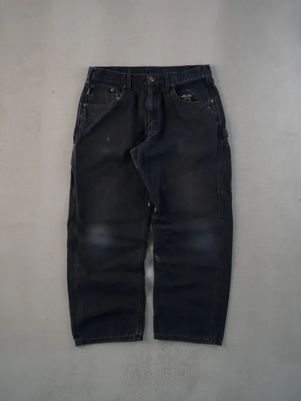 Vintage 90 Washed Black Carhartt Dungeree Carpenter Pants (34x29) sold by Rebalance Vintage