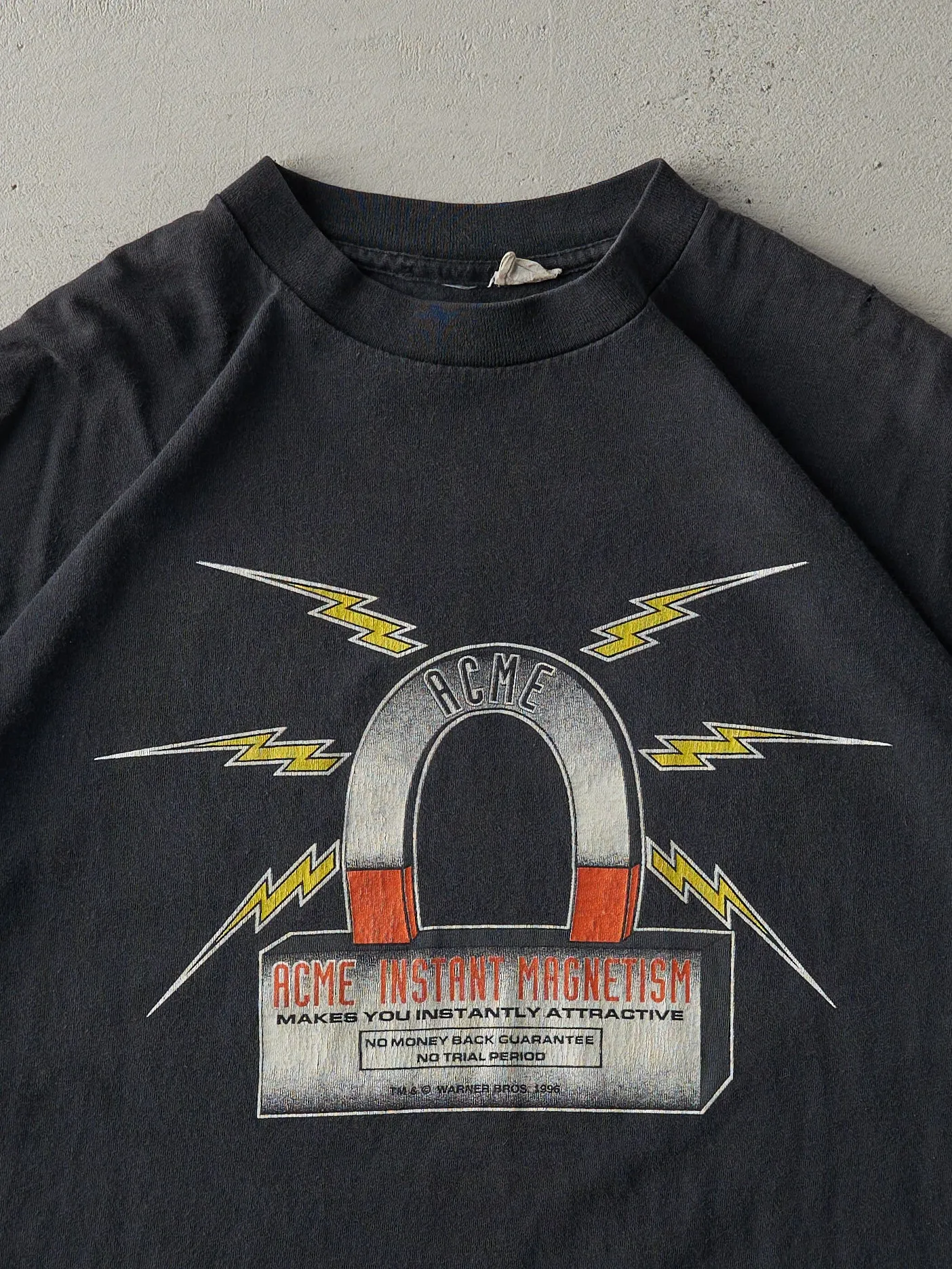 Vintage 96' Black Warner Bros ACME Looney Tunes Single Stitch Tee (L) sold by Rebalance Vintage product image thumbnail 3