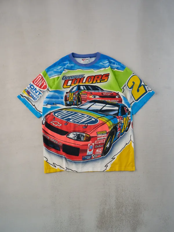Vintage 99' Jeff Gordon Dupont NASCAR Racing All Over Print Tee (L) sold by Rebalance Vintage