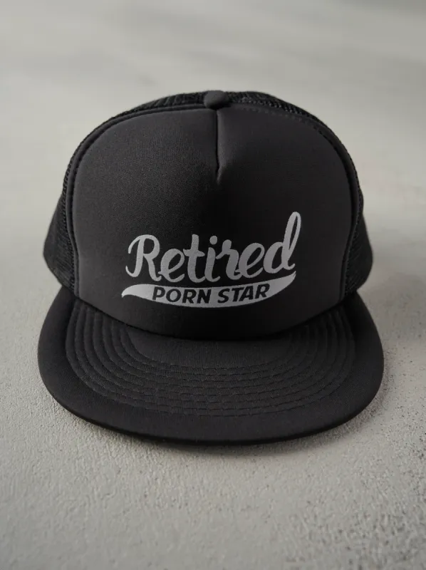 Vintage 90s Black Retired Porn Star Foam Trucker Hat sold by Rebalance Vintage