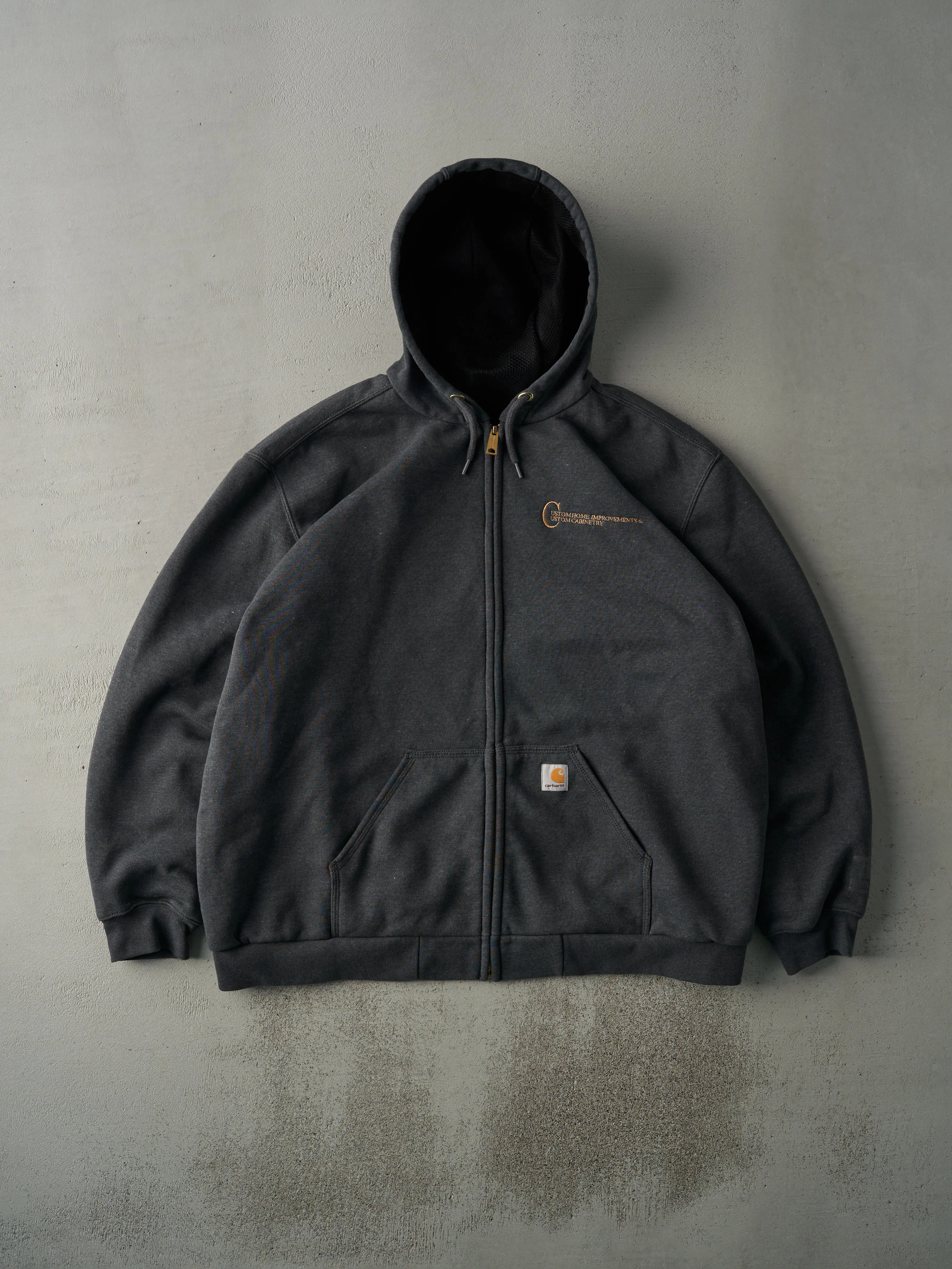 Vintage Y2K Charcoal Grey Carhartt Thermal Lined Rain Defender Zip Up Hoodie (XXL) sold by Rebalance Vintage