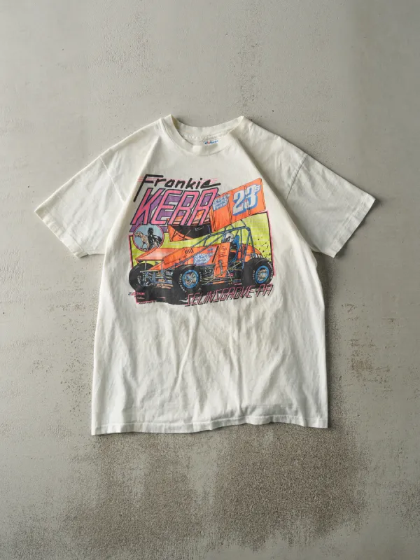 Vintage 90' White Frankie Kerr Racing Single Stitch Tee (M) sold by Rebalance Vintage