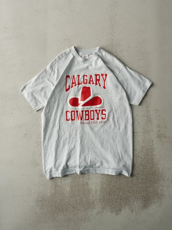 Vintage 75' Heather Grey Calgary Cowboys Hockey Club Single Stitch Tee (M) sold by Rebalance Vintage