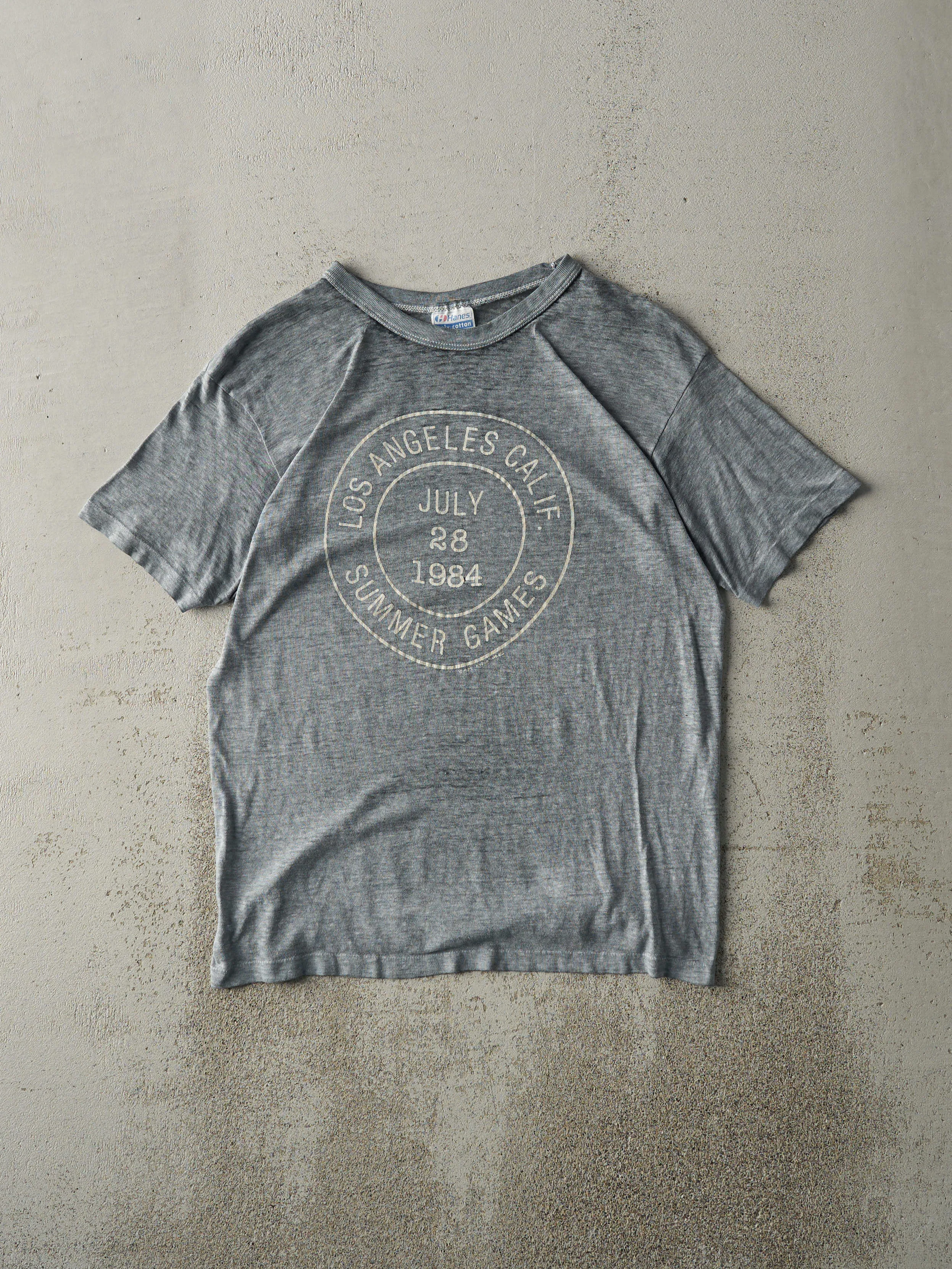 Vintage 84' Grey Los Angeles Summer Games Tee (S) sold by Rebalance Vintage