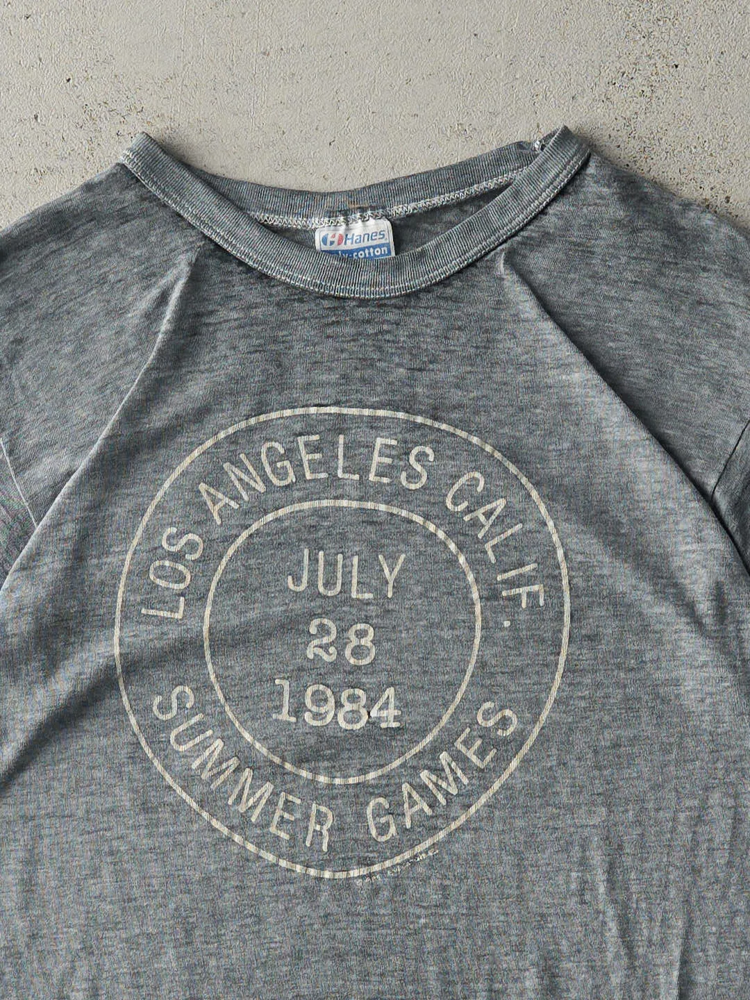 Vintage 84' Grey Los Angeles Summer Games Tee (S) sold by Rebalance Vintage product image thumbnail 2
