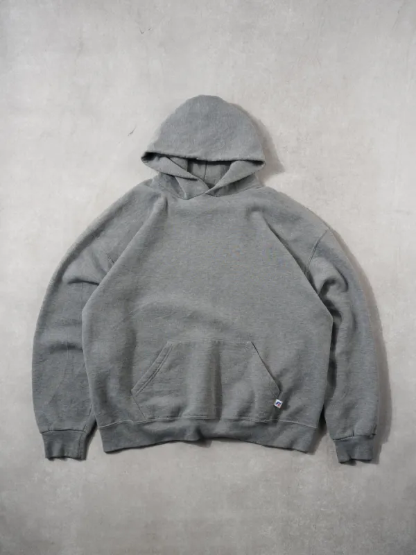 Vintage 90s Grey Russell Athletics Blank Hoodie (L) sold by Rebalance Vintage