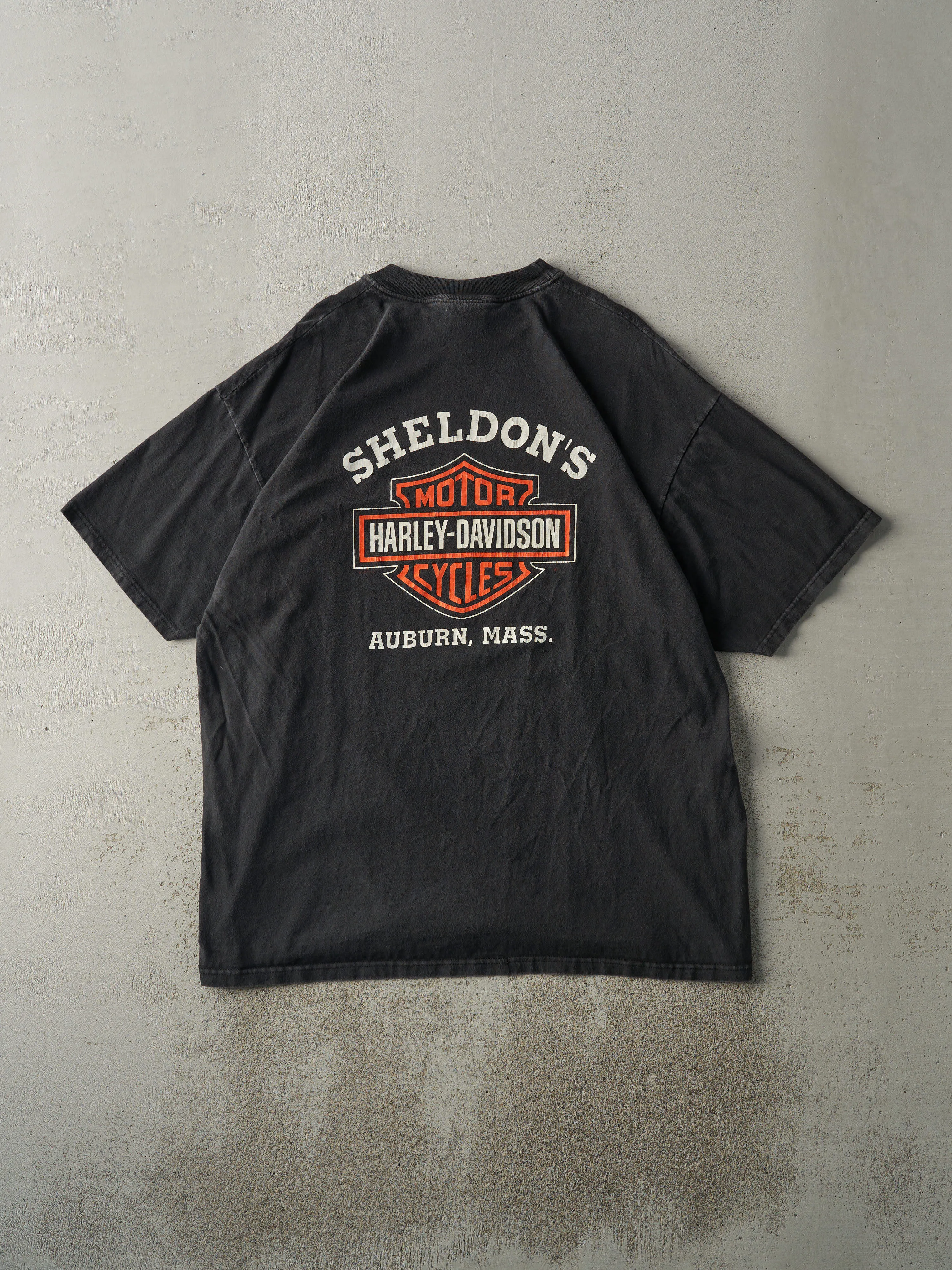 Vintage 98' Black Auburn, Mass Harley Davidson Tee (L/XL) sold by Rebalance Vintage product image thumbnail 2