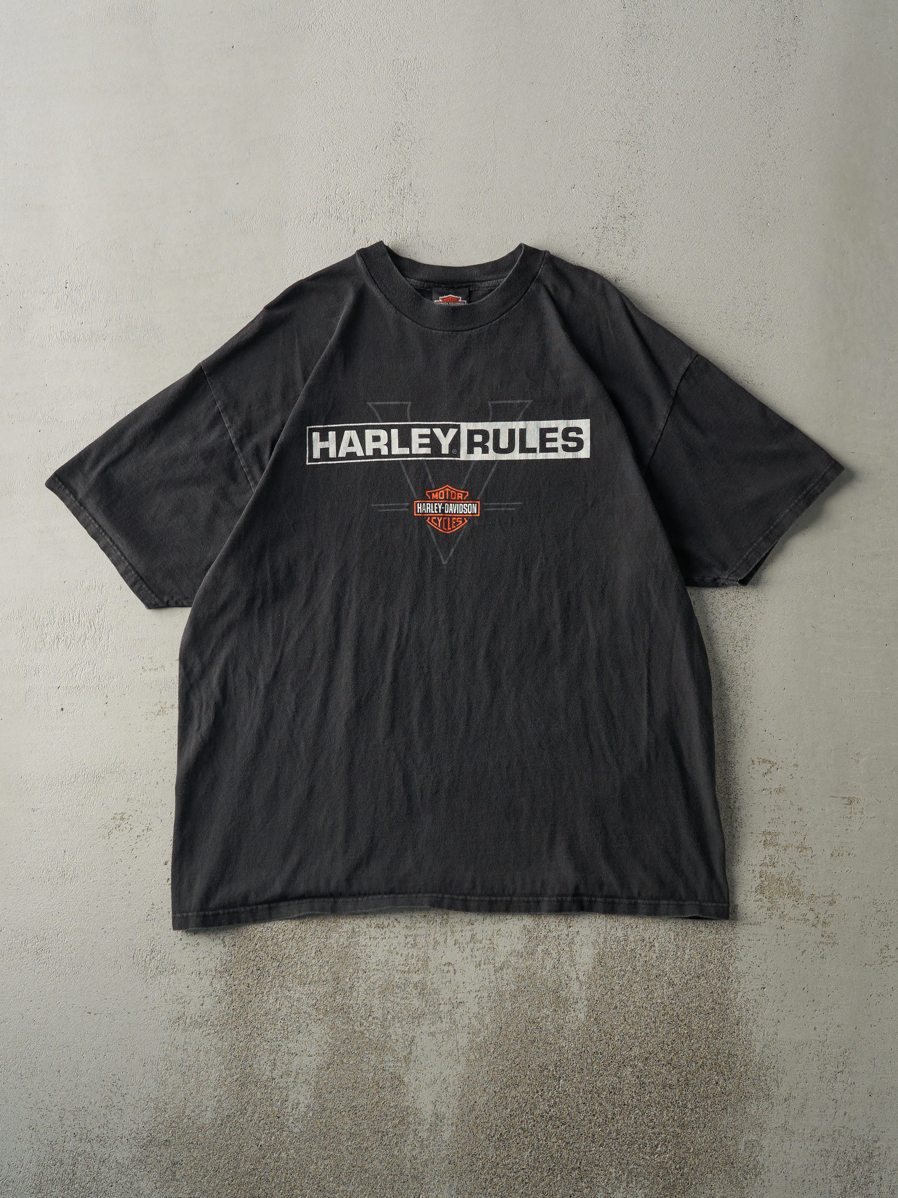 Vintage 98' Black Auburn, Mass Harley Davidson Tee (L/XL) sold by Rebalance Vintage