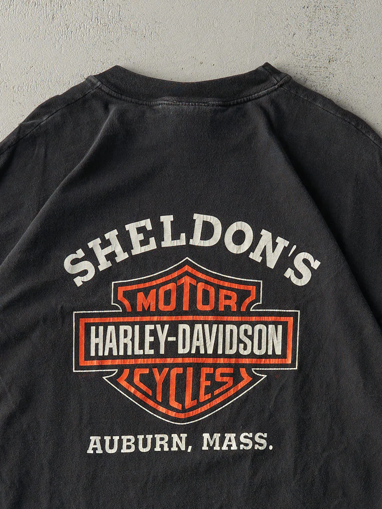 Vintage 98' Black Auburn, Mass Harley Davidson Tee (L/XL) sold by Rebalance Vintage product image thumbnail 4