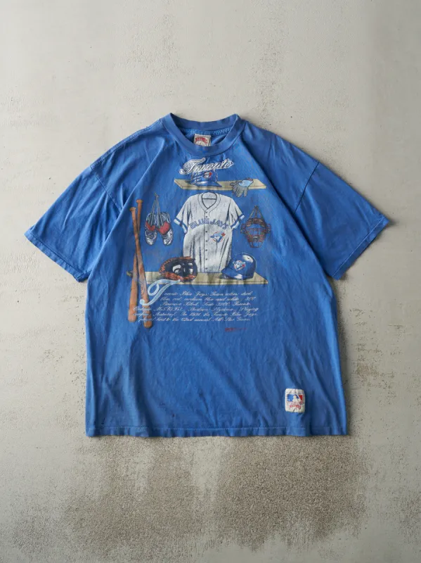 Vintage 92' Blue Embroidered Toronto Blue Jays Single Stitch Tee (L/XL) sold by Rebalance Vintage