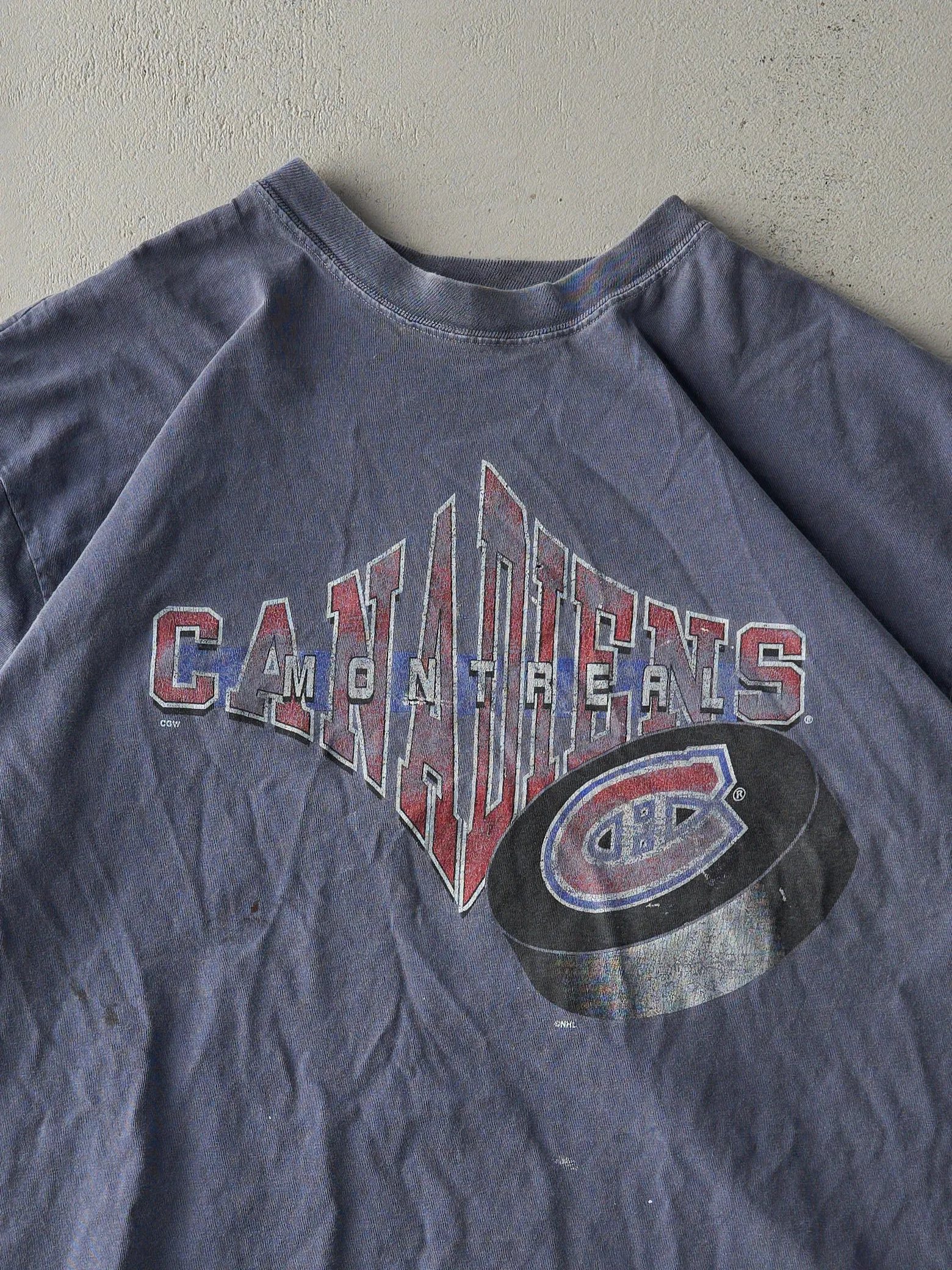 Vintage 90s Washed Blue Montreal Canadians Tee (L) sold by Rebalance Vintage product image thumbnail 2