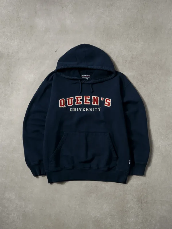 Vintage Navy Blue Queens University Hoodie (S/M) sold by Rebalance Vintage