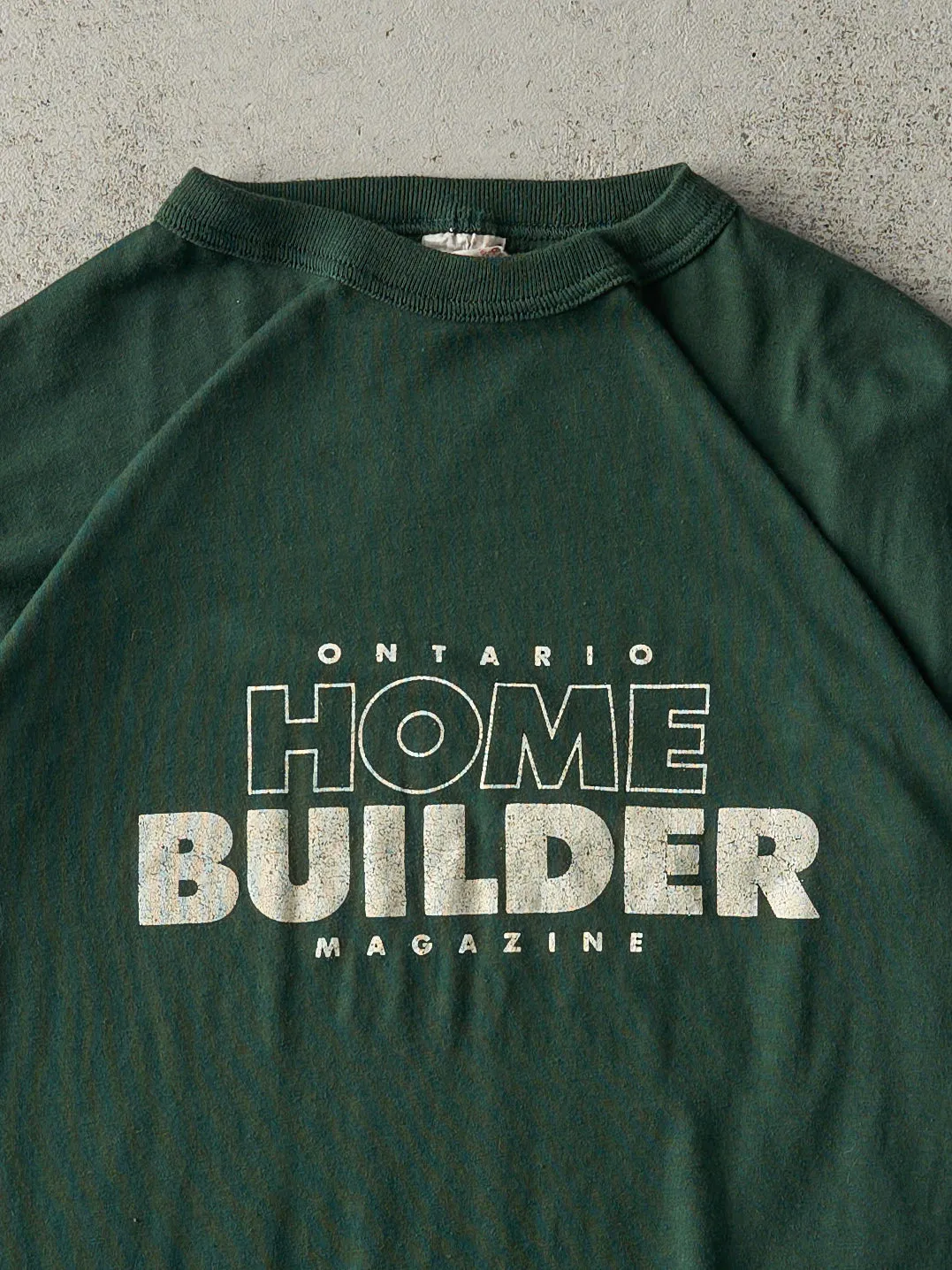 Vintage 80s Forest Green Home Builder Ringer Tee (M) sold by Rebalance Vintage product image thumbnail 2