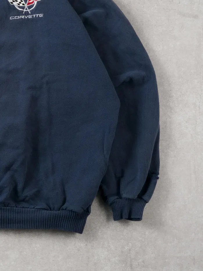 Vintage 90s Faded Blue Corvette Collared 1/4 Zip Up (XL) sold by Rebalance Vintage product image thumbnail 3