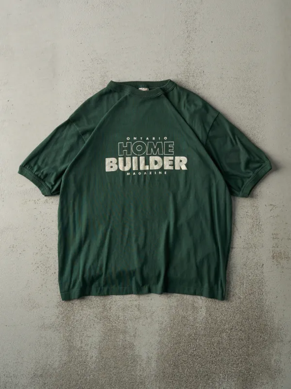 Vintage 80s Forest Green Home Builder Ringer Tee (M) sold by Rebalance Vintage