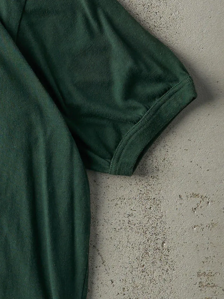 Vintage 80s Forest Green Home Builder Ringer Tee (M) sold by Rebalance Vintage product image thumbnail 3