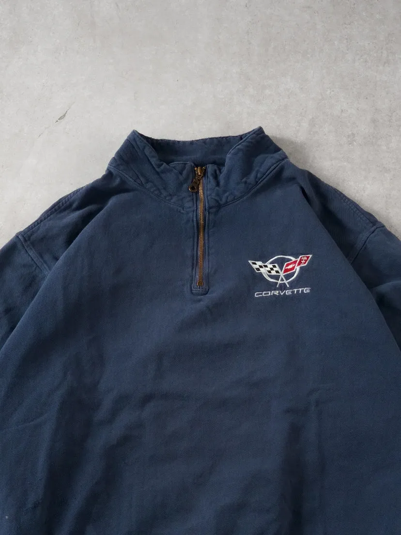 Vintage 90s Faded Blue Corvette Collared 1/4 Zip Up (XL) sold by Rebalance Vintage product image thumbnail 2