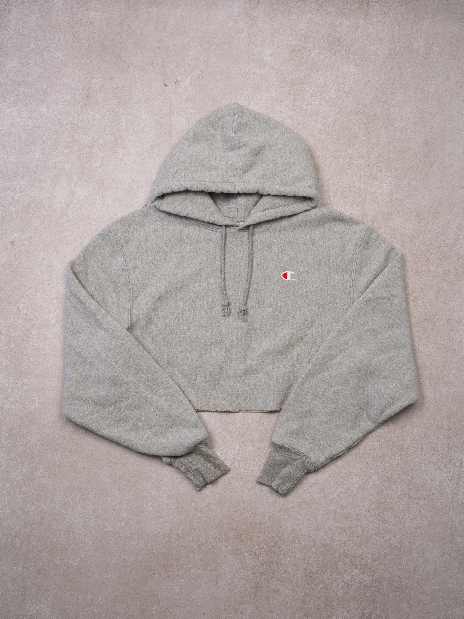 Vintage Y2K Grey Champion Cropped Hoodie (XS/S) sold by Rebalance Vintage