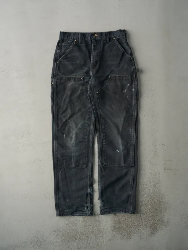Vintage 90s Faded Black Carhartt Double Knee Carpenter Pants (32x32) sold by Rebalance Vintage