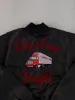Vintage 90s Black Satin Dawn Carolina Trucker Bomber Jacket (M) sold by Rebalance Vintage