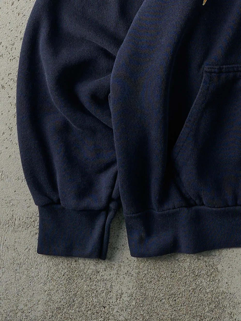 Vintage 90s Navy Blue University of Michigan Hoodie (M) sold by Rebalance Vintage product image thumbnail 3