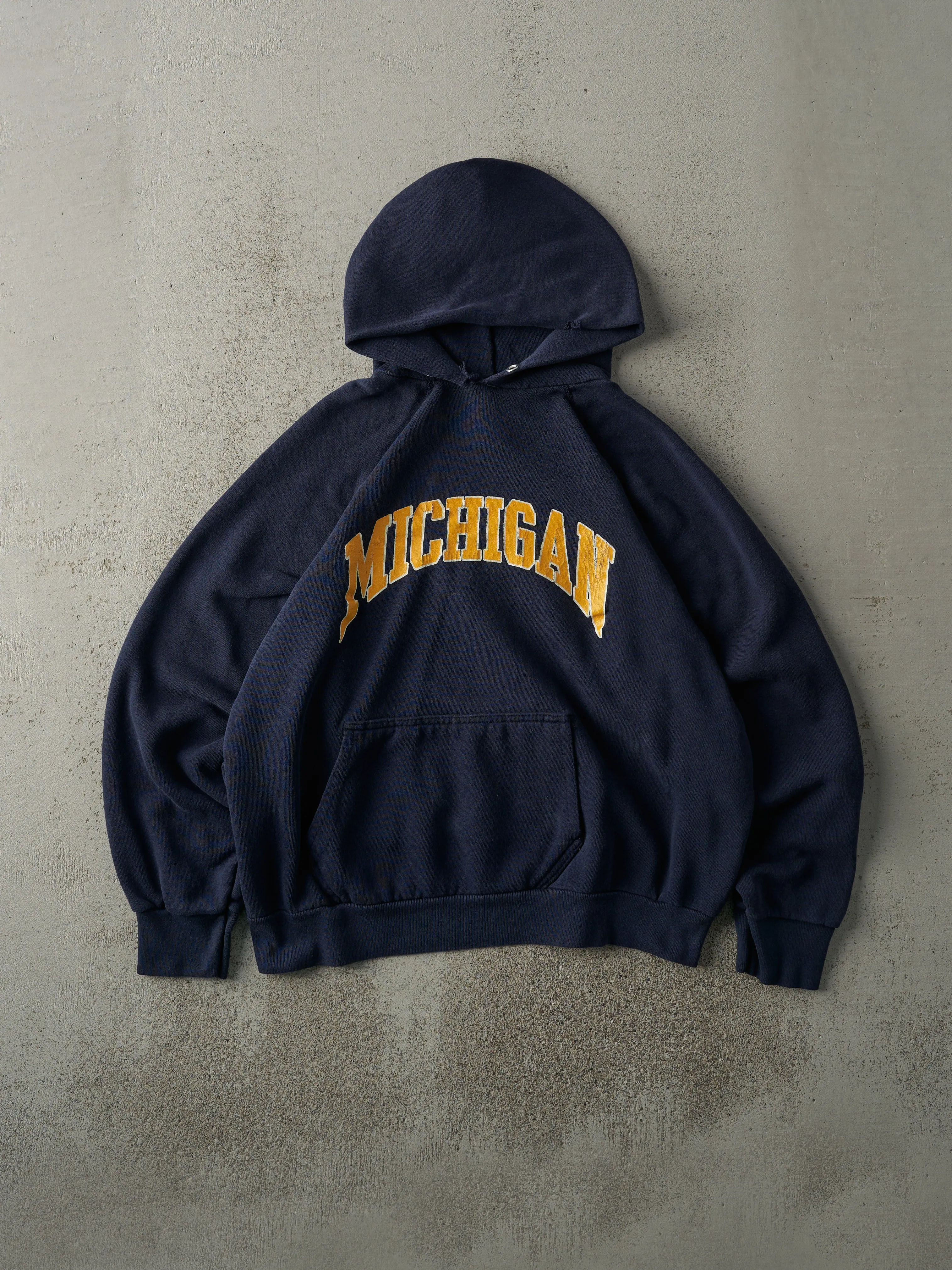 Vintage 90s Navy Blue University of Michigan Hoodie (M) sold by Rebalance Vintage
