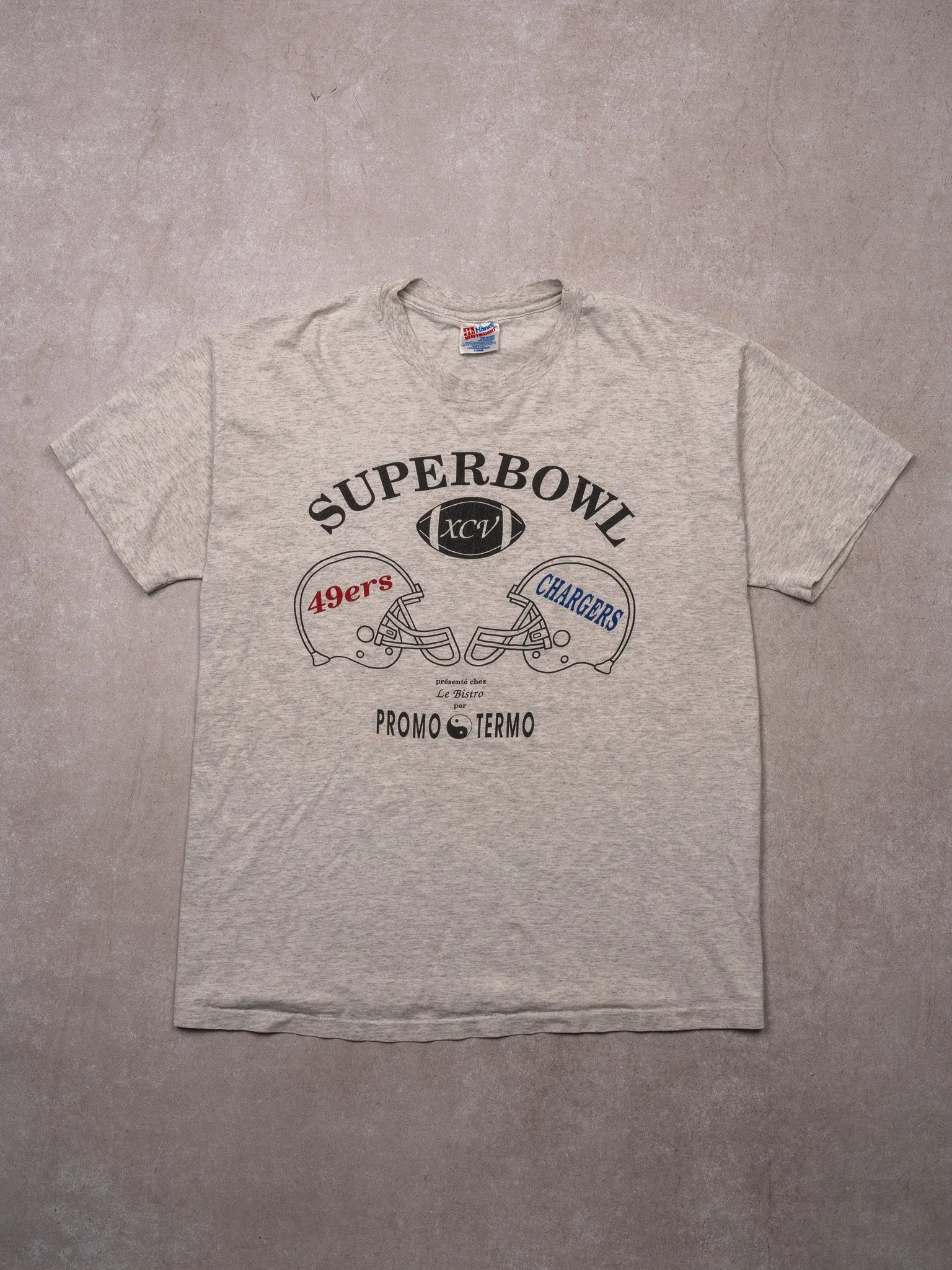 Grey Superbowl XCV 49ers v Chargers Tee (L) sold by Rebalance Vintage