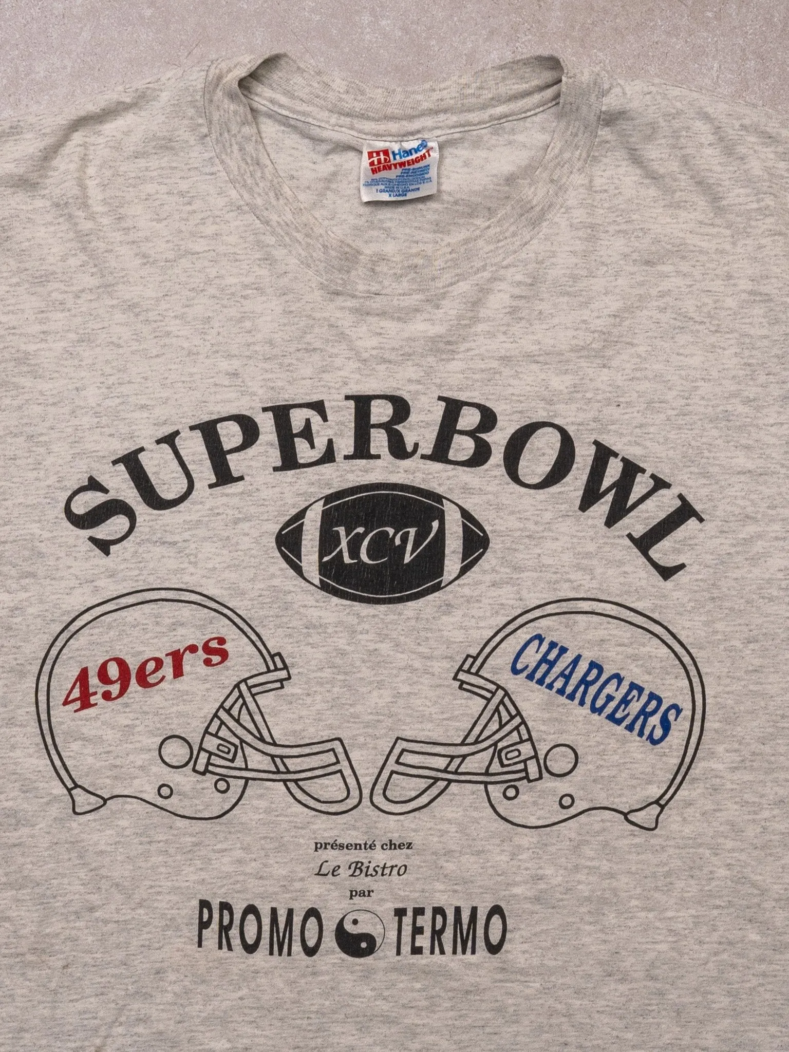 Grey Superbowl XCV 49ers v Chargers Tee (L) sold by Rebalance Vintage product image thumbnail 2