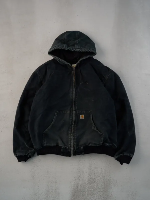 Vintage 90s Black Carhartt Hooded Workwear Jacket (XXL) sold by Rebalance Vintage