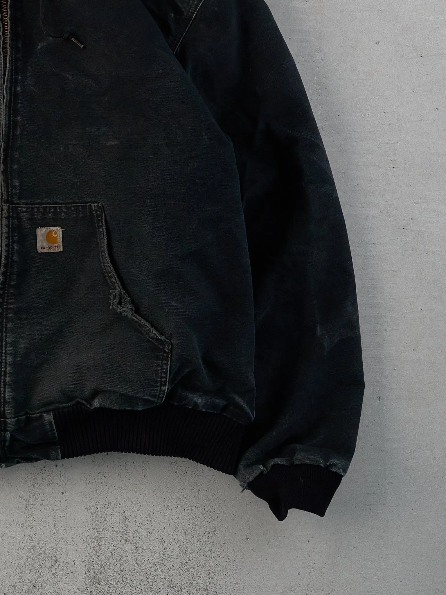 Vintage 90s Black Carhartt Hooded Workwear Jacket (XXL) sold by Rebalance Vintage product image thumbnail 3