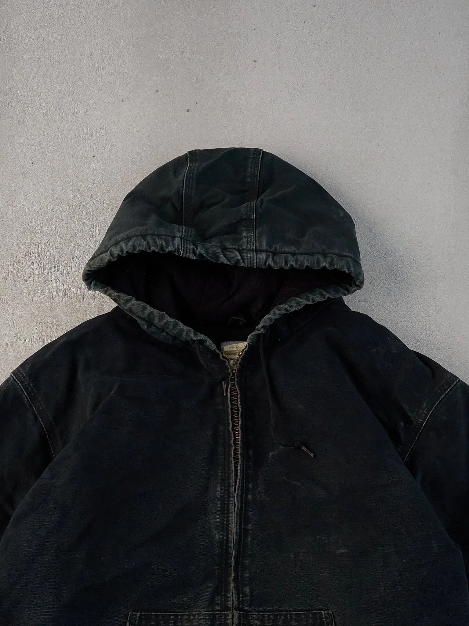 Vintage 90s Black Carhartt Hooded Workwear Jacket (XXL) sold by Rebalance Vintage product image thumbnail 2