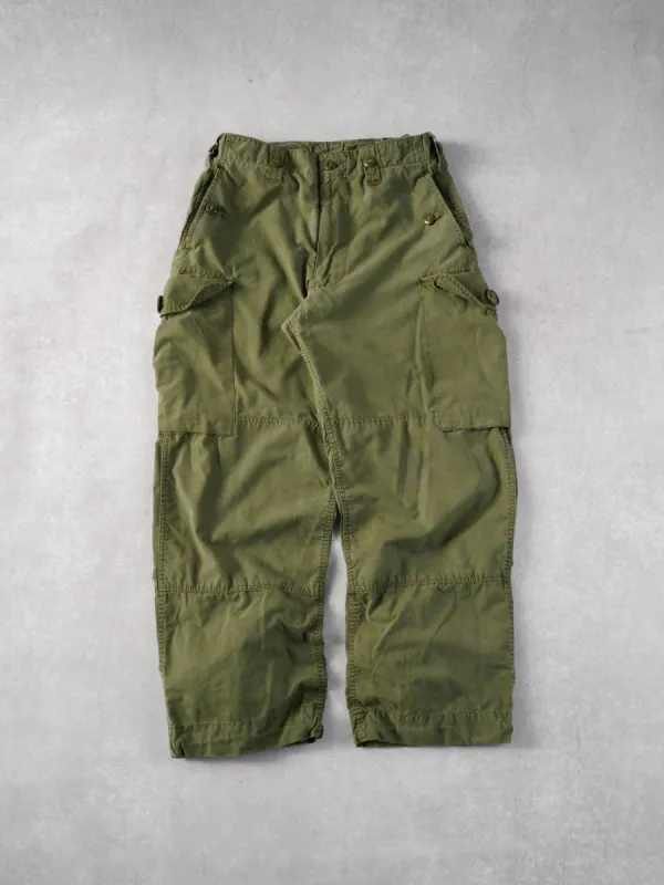Vintage 90s Green Army Parachute Cargo Pants (30x29) sold by Rebalance Vintage
