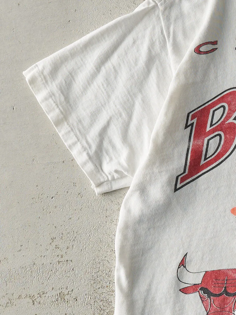 Vintage 90s White Chicago Bulls Single Stitch Tee (M) sold by Rebalance Vintage product image thumbnail 3
