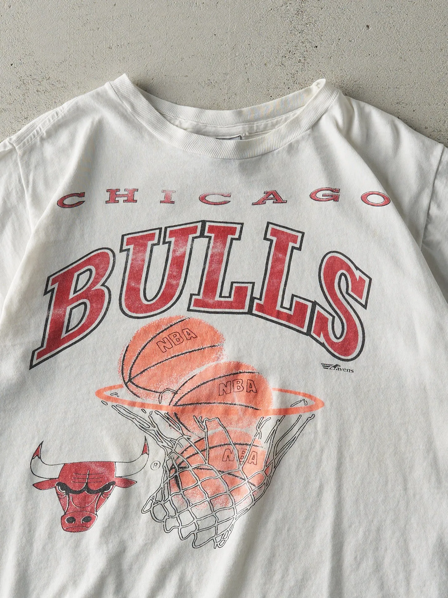 Vintage 90s White Chicago Bulls Single Stitch Tee (M) sold by Rebalance Vintage product image thumbnail 2