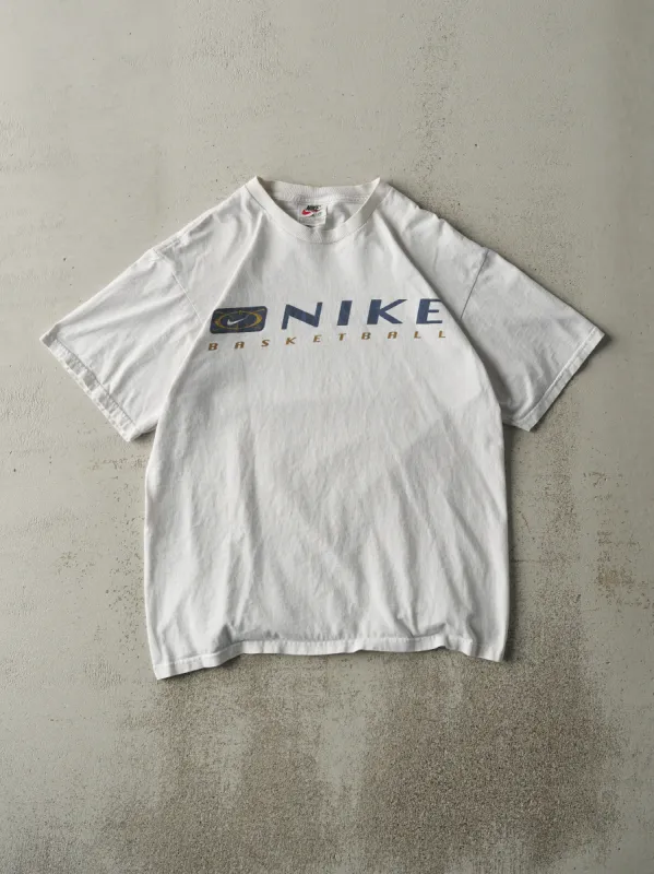Vintage 90s White Nike Basketball Tee (S/M) sold by Rebalance Vintage