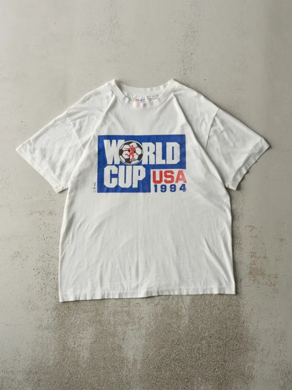 Vintage 94' White World Cup USA Single Stitch Tee (M) sold by Rebalance Vintage