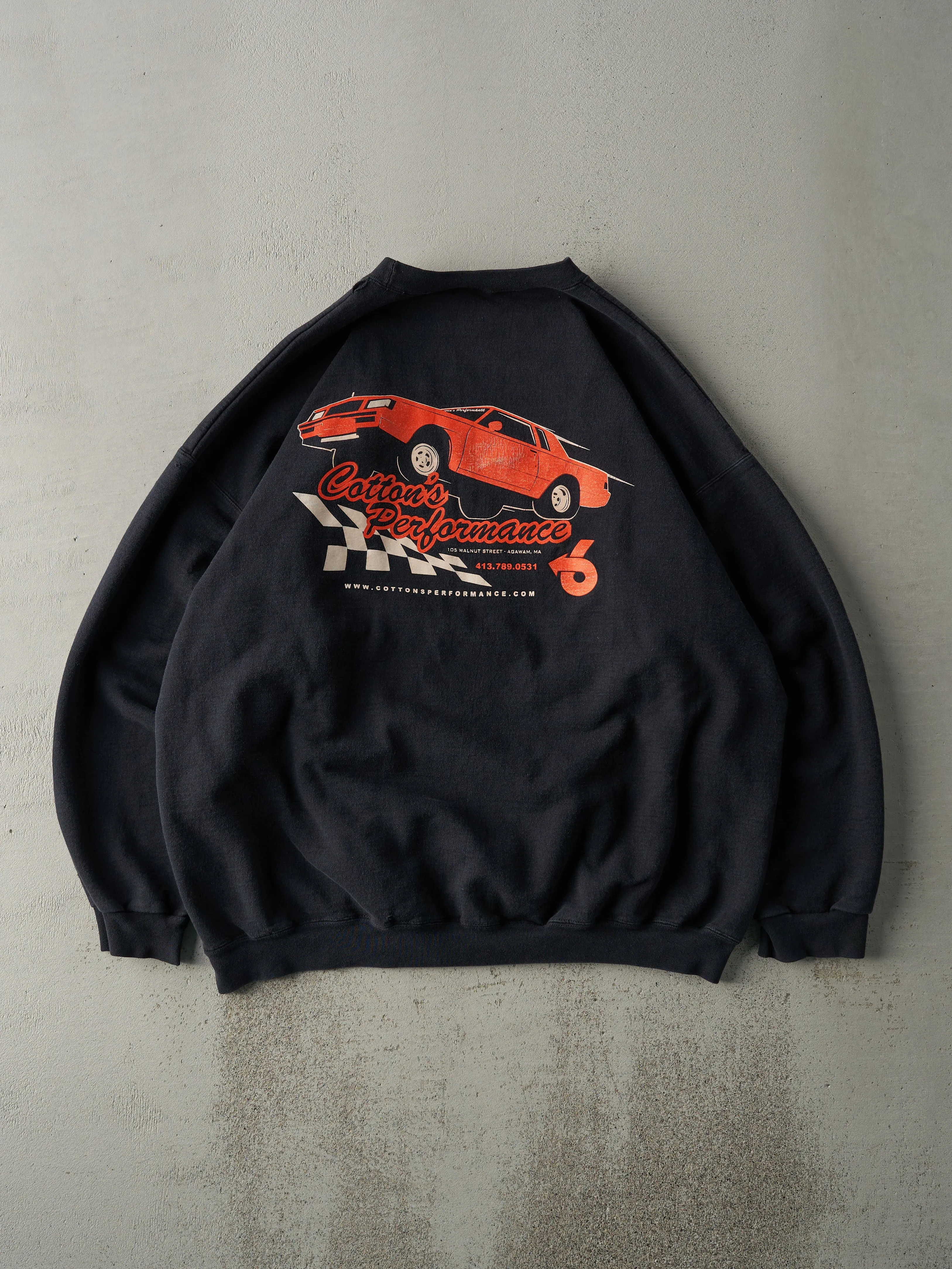 Vintage 90s Black Cotton's Performance Racing Crewneck (XL/XXL) sold by Rebalance Vintage