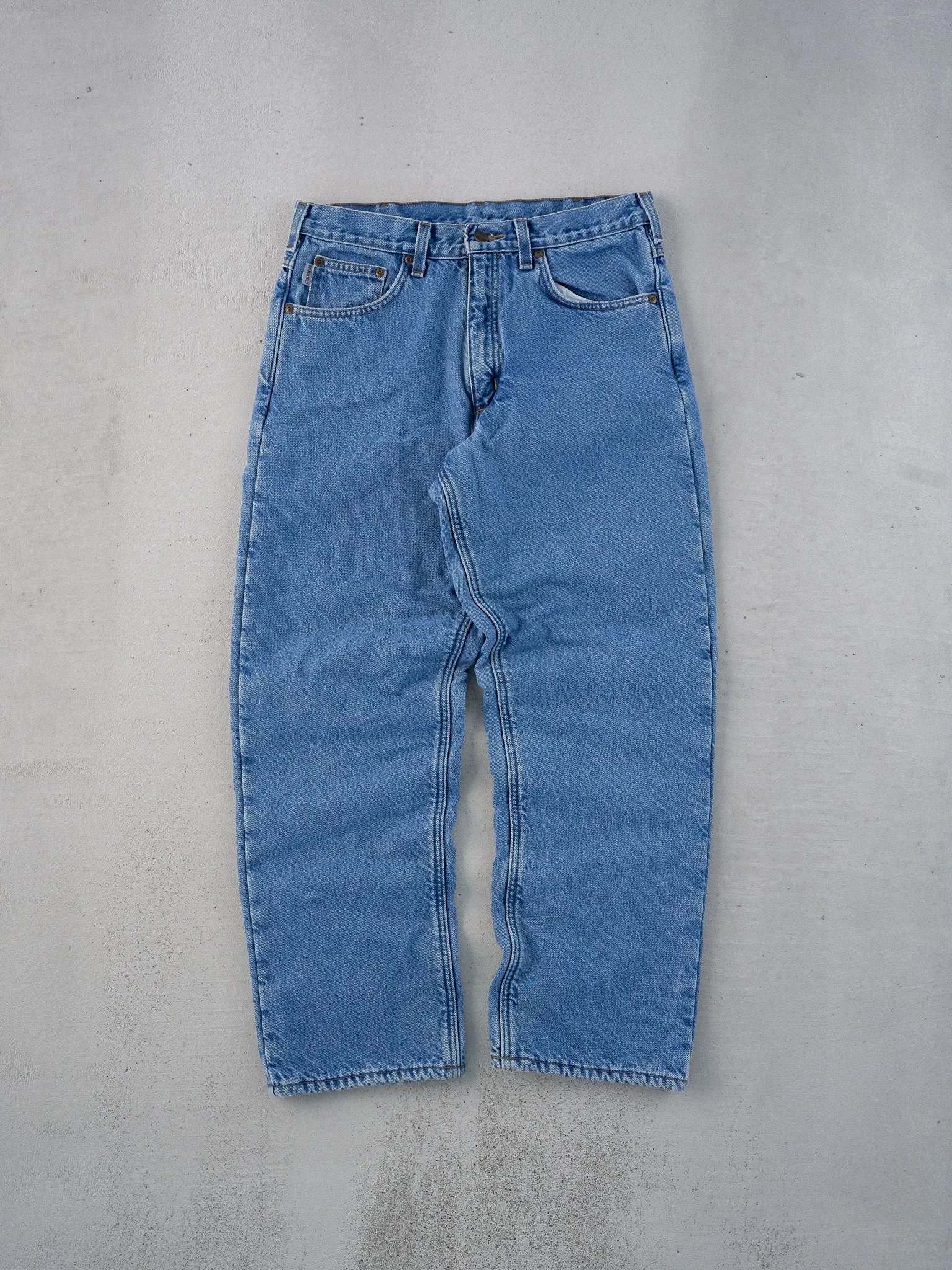 Vintage 90s Blue Carhartt Lined Carpenter Pants (32x29) sold by Rebalance Vintage