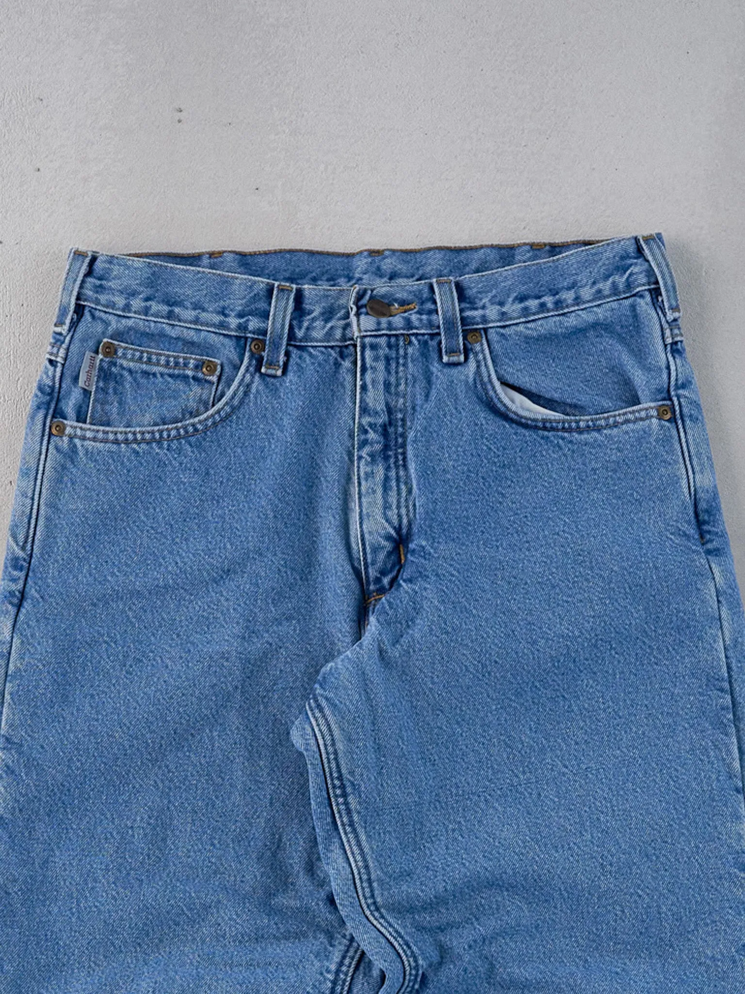 Vintage 90s Blue Carhartt Lined Carpenter Pants (32x29) sold by Rebalance Vintage product image thumbnail 3