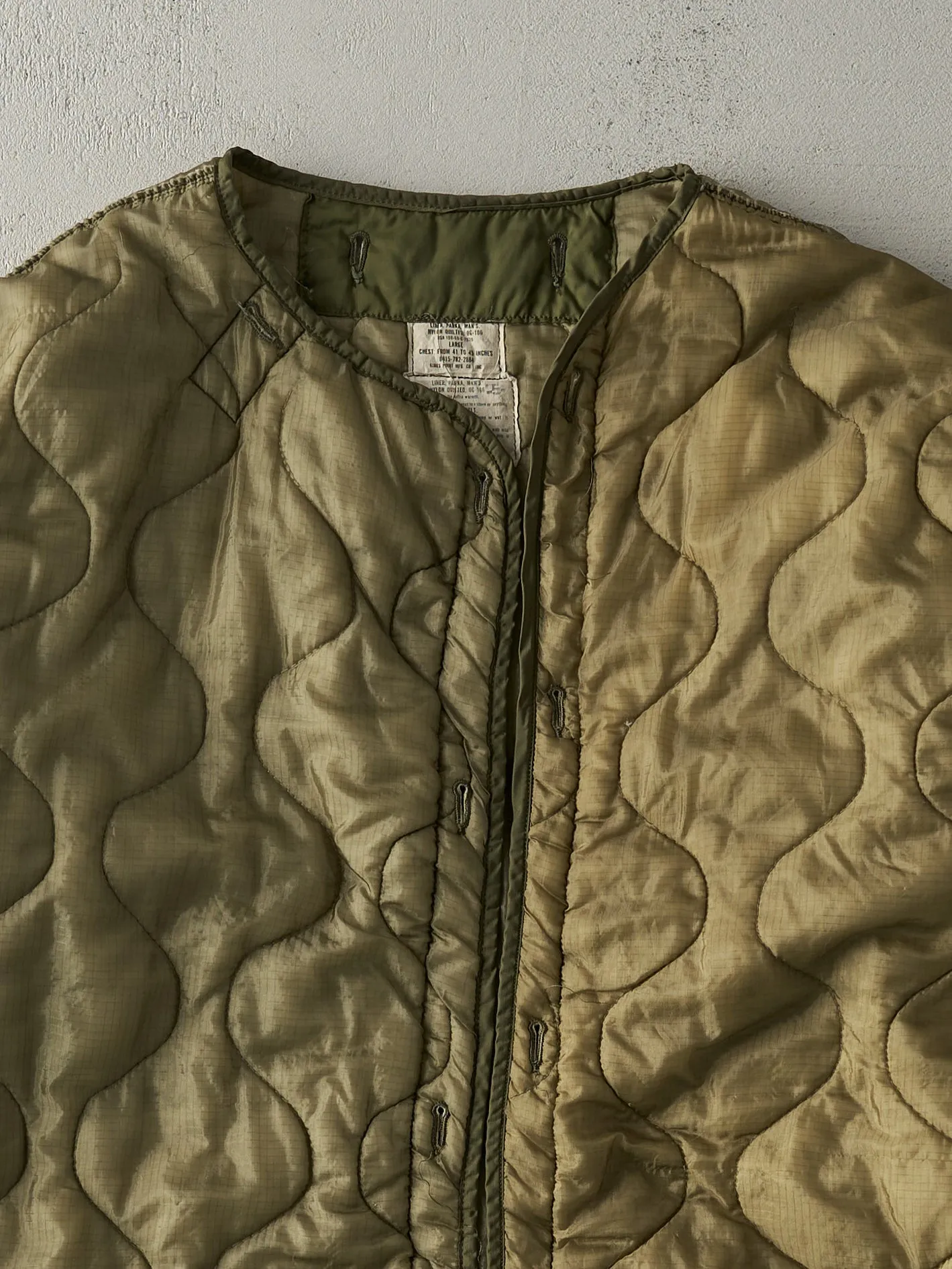 Vintage 90s Army Green OG-106 Nylon Parka Liner Jacket (XL/XXL) sold by Rebalance Vintage product image thumbnail 2