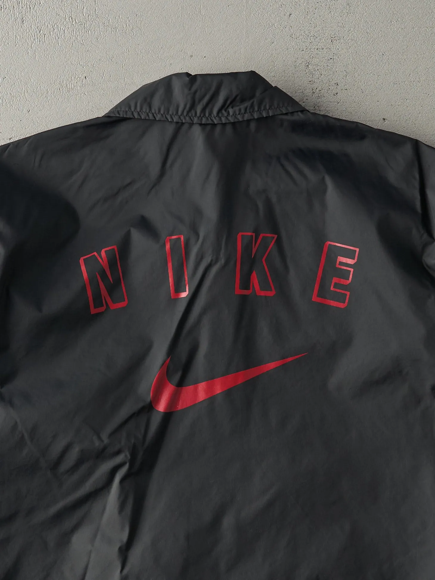 Vintage 90s Black and White Button Up Nike Swoosh Windbreaker Jacket (M) sold by Rebalance Vintage product image thumbnail 4