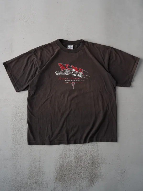 Vintage 90s Faded Black ACME Speed Shop Single Stitch Tee (L) sold by Rebalance Vintage